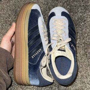 Adidas Blue and Tan Sneakers